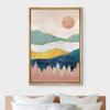 IDEA4WALL Framed Canvas Print Wall Art Marble Pastel Mountain Range Forest Nature Abstract Illustrations Modern Art Rustic Landscape Multicolor for Living Room, Bedroom, Office - 16"x24" Natural view 3