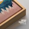 IDEA4WALL Framed Canvas Print Wall Art Marble Pastel Mountain Range Forest Nature Abstract Illustrations Modern Art Rustic Landscape Multicolor for Living Room, Bedroom, Office - 16"x24" Natural view 4