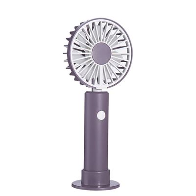 DFDFSFG Small Portable Mini Fan,Folding HandheldDeskNeck Fan,3 Speeds Adjustable,Cooling Fan for Home Office Classroom Outdoor Strong Airflow (Color : Purple, Size : 2000mAh)
