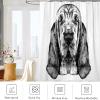 Abaysto Animal Dog Shower Curtain The Head of Dog Breed Bloodhound Graphics Sketch Black and White Cute Home Decor Polyester Fabric Shower Curtain Sets with Hooks Great Gift 36x72 Inch view 3
