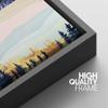 IDEA4WALL Framed Canvas Print Wall Art Marble Watercolor Mountain Range Forest Nature Abstract Illustrations Modern Art Rustic Landscape Multicolor for Living Room, Bedroom, Office - 16"x24" Black view 4