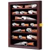 Jinchuan Knife Display Case Pocket Knife Display Stand Military Folding Knife Shadow Box Wall Cabinet with Uv Protection Acrylic Lockable, Cherry view 1
