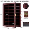 Jinchuan Knife Display Case Pocket Knife Display Stand Military Folding Knife Shadow Box Wall Cabinet with Uv Protection Acrylic Lockable, Cherry view 3