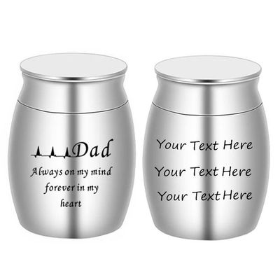 1.2 Inch Small Urns for Dad,Custom Name Engraved Cremation Urn,Personalized Mini Urn,Urn for Ashes,Stainless Steel Personal Mini Funeral Urn Funeral Ash Holder,Free Engraving
