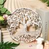 Yalikop Tree of Life Wooden Wall Art Decor Wooden Wall Sculpture 11.8 Inch Tree of Life Wood Hollowed Out Hanging Sign for Farmhouse Home Hanging Decoration Supplies(White) view 3