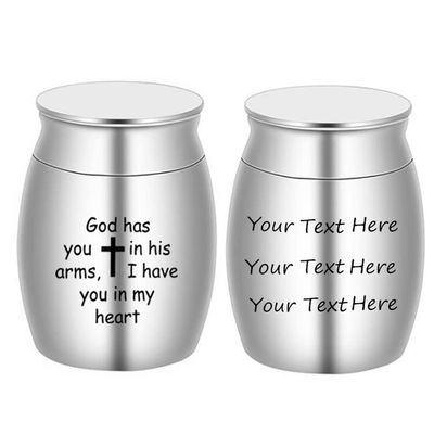 1.2 Inch Small Urns with Cross,Custom Name Engraved Cremation Urn,Personalized Mini Urn,Urn for Ashes,Stainless Steel Personal Mini Funeral Urn Funeral Ash Holder,Free Engraving
