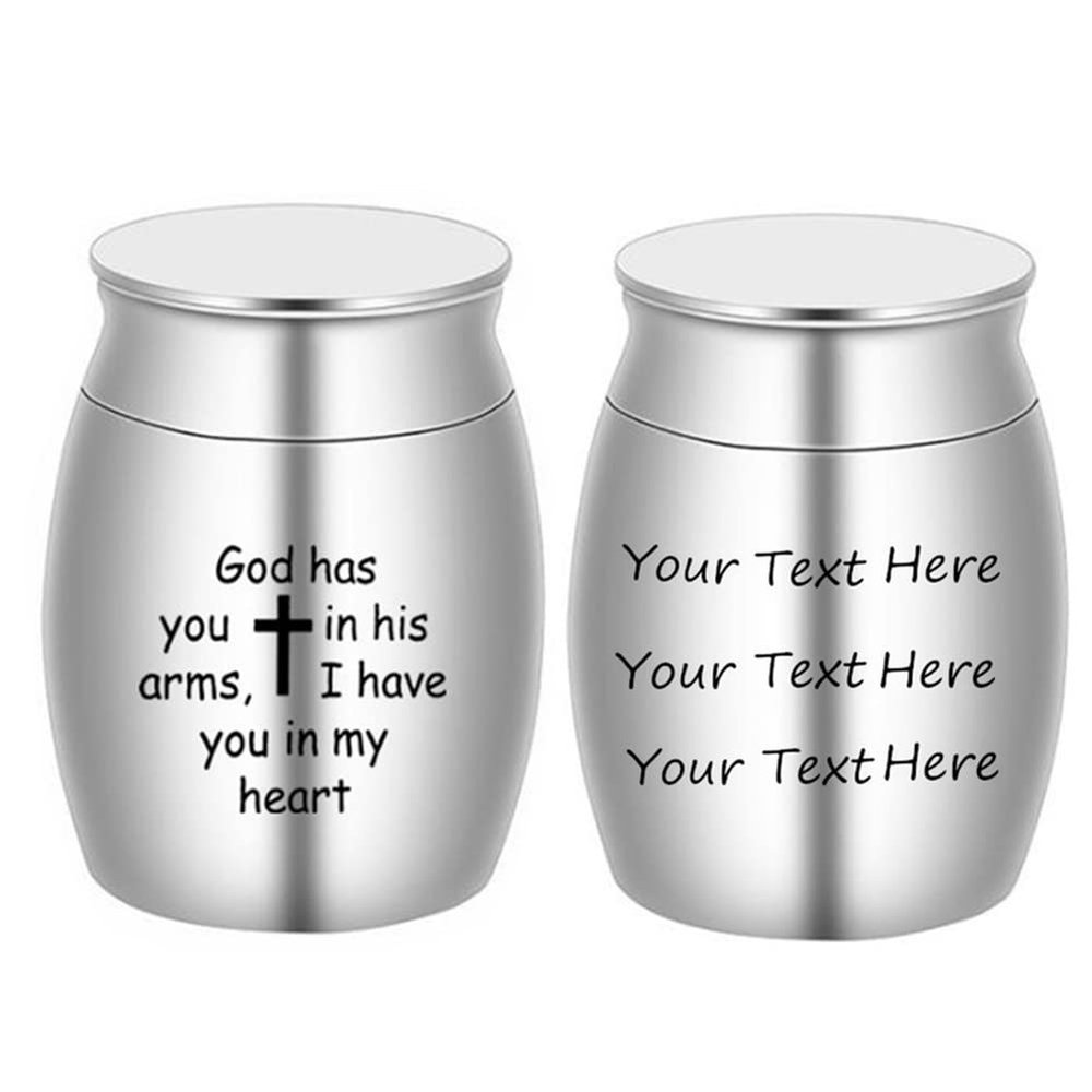 1.2 Inch Small Urns with Cross,Custom Name Engraved Cremation Urn,Personalized Mini Urn,Urn for Ashes,Stainless Steel Personal Mini Funeral Urn Funeral Ash Holder,Free Engraving