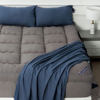 Marine Moon Mattress Topper King Cooling Bed Topper, Extra Thick Soft Mattress Pad Cover, Plush Hotel Quality Down Alternative Pillow Top Mattress Topper for Back Pain Relief with Deep Pocket, Grey