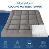 Marine Moon Mattress Topper King Cooling Bed Topper, Extra Thick Soft Mattress Pad Cover, Plush Hotel Quality Down Alternative Pillow Top Mattress Topper for Back Pain Relief with Deep Pocket, Grey view 2