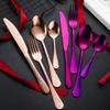 Matte Rose Gold Silverware Set 24 Pieces, Stainless Steel Flatware Set Service for 6Satin Finished PolishedDishwasher Safe for Home Kitchen Party Restaurant Hotel view 4