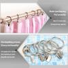 50 Pack Curtain Rings with Clips Hangers Drapes Rings Rustproof Solid Metal Clips for Drapery Bracket Eyelets Decorative Hangers,3mm*d32mm view 3