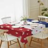 Vandarllin July 4th Tablecloths Red White Blue Waterproof Polyester Table Covers Decor for Rectangle Table,Home Dining,Outdoor,Party,Oil Proof,60"x102" Independence Day Americana Stars view 2
