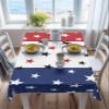 Vandarllin July 4th Tablecloths Red White Blue Waterproof Polyester Table Covers Decor for Rectangle Table,Home Dining,Outdoor,Party,Oil Proof,60"x102" Independence Day Americana Stars view 3