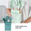 Kitchen Cooking Utensils Set, 13Pcs Non-stick Silicone Kitchen Utensils Set Heat Resistant Kitchen Tools Set with Holder Spatula Set with Wooden Handle(Light Green) view 4