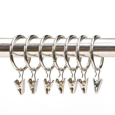 50 Pack Curtain Rings with Clips Hangers Drapes Rings Rustproof Solid Metal Clips for Drapery Bracket Eyelets Decorative Hangers,4mm*d45mm
