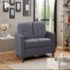Container Furniture Direct Rossetti Tufted Loveseat, Linen Upholstered Sofa Couch for Living Room, Bedroom, Home Office with Removable Seat and Back Cushion, 54.53 Inches, Dark Gray view 2