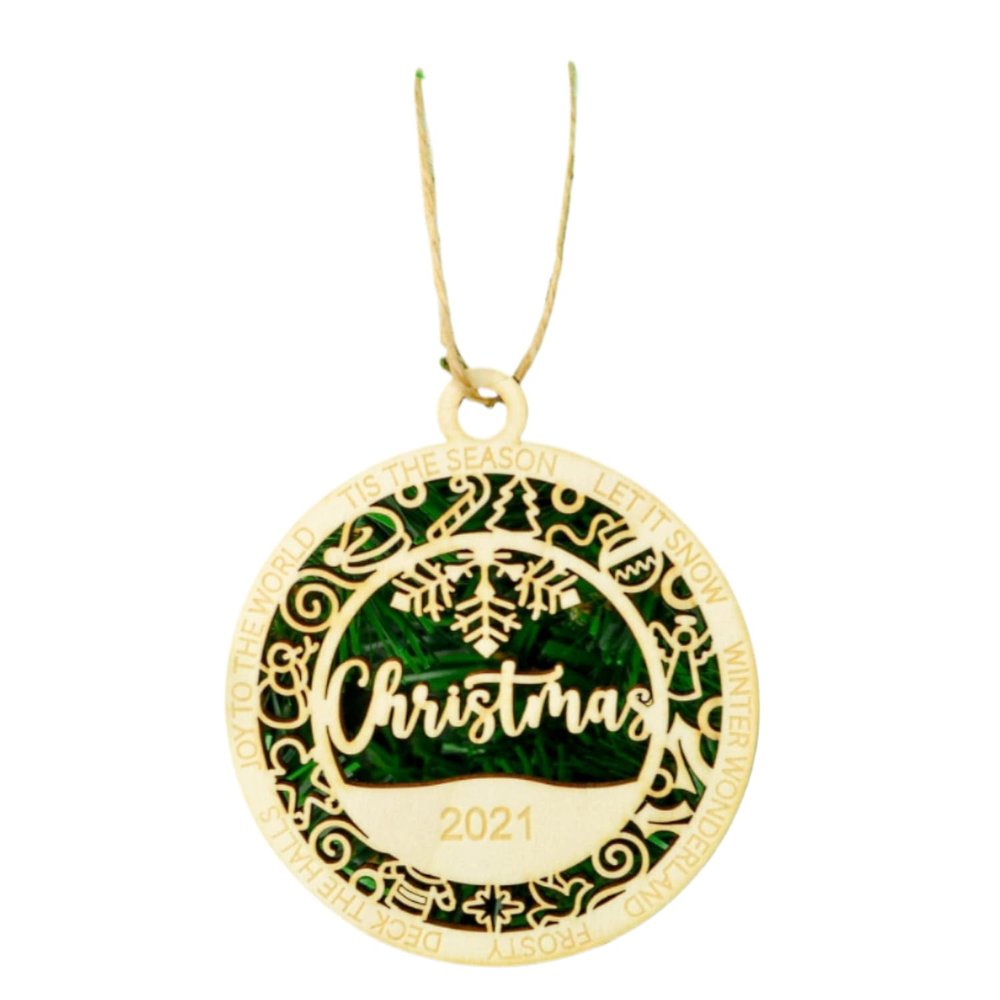 Best Friend helpful forgiving Wood Family Natural Ornament - Christmas Tree Baubles with Jute String Included - Unstained Wooden Personalized Ornament (Best Friend, 2022)