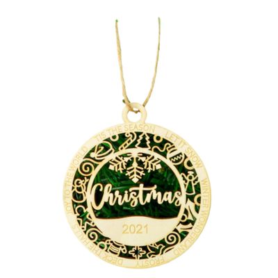 Brother friend protective Wood Family Natural Ornament - Christmas Tree Baubles with Jute String Included - Unstained Wooden Personalized Ornament (Brother, 2021)
