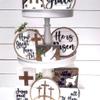 10 Pcs Jesus is Risen Easter Tray Bundle Kit,Mini Resurrection Scene Set Wooden Jesus Nativity Scene Farmhouse Farmhouse Rustic Tiered Tray Items for Indoor Home Table Mantle Office view 4