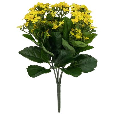 Allstate Two-Tone Kalanchoe Artificial Floral Bush Spray - 13.5" - Yellow
