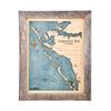 Sea & Soul Sarasota Bay Nautical Wall Art, Coastal Wall Dcor 2-Level Wood Map, 13in x 16in, Bradenton Wall Art, Longboat Key, Palmetto, Handcrafted in the USA (Rustic Pine/Blue Green) view 1