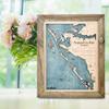 Sea & Soul Sarasota Bay Nautical Wall Art, Coastal Wall Dcor 2-Level Wood Map, 13in x 16in, Bradenton Wall Art, Longboat Key, Palmetto, Handcrafted in the USA (Rustic Pine/Blue Green) view 3