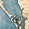 Sea & Soul Sarasota Bay Nautical Wall Art, Coastal Wall Dcor 2-Level Wood Map, 13in x 16in, Bradenton Wall Art, Longboat Key, Palmetto, Handcrafted in the USA (Rustic Pine/Blue Green) view 4
