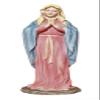 Adoring Virgin Statue, Hand Painted Veronese Resin, 8" view 1
