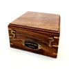 Antique Nautical Round Sundial Engrave Compass 5" Brass Navigation Compass with Wooden Box view 4
