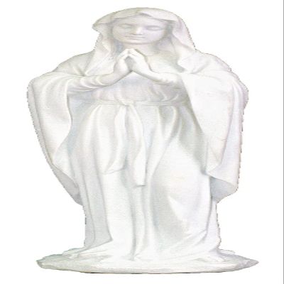 Adoring Virgin Statue in White Veronese Resin, 8"