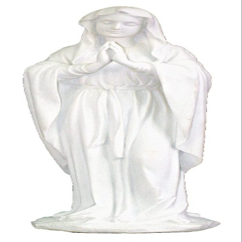 Adoring Virgin Statue in White Veronese Resin, 8"