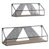47th & Main Wood and Iron Floating Wall Shelves, Set of 2, Black/Natural view 1