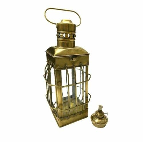 12" Maritime Antique Brass Oil Lantern Vintage Nautical Hanging Ship Oil Lantern by Unique Nautical Store