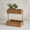 47th & Main 2-Tiered Wood Countertop Shelf, 11.89" L x 7.87" W x 11.89" H, Beaded view 2