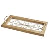 47th & Main Wood and Glass Decorative Tray, 26.5" L x 13.5" W x 4" H, Natural/Antique White view 1