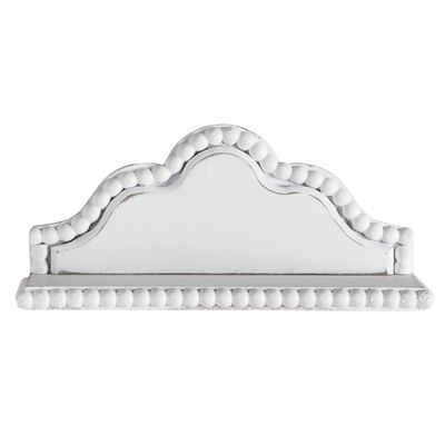 47th & Main Beaded Wood Wall Shelf, Small, White