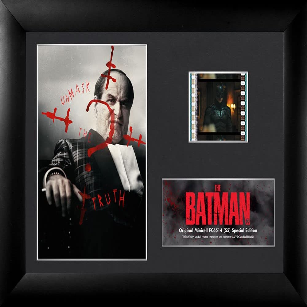DC Comics  The Batman  Penguin  Unmask the Truth  FilmCells 7 x 5 MiniCell Desktop Presentation  Featuring 35 mm Film Clip with Easel Stand  Officially Licensed Movie Collectible