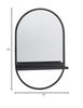 47th & Main Iron Framed Shelf and Wall Mirror, 15 x 25-Inches, Black view 3