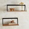 47th & Main Triangular Metal and Wood Wall Shelves, Set of 2, Black view 2