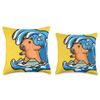 Capybara Rodent Beach Surfing Waves Ocean Surfer Throw Pillow view 3