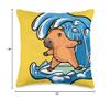 Capybara Rodent Beach Surfing Waves Ocean Surfer Throw Pillow view 4