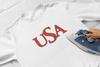 USA Iron On Transfer, Black view 2
