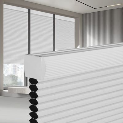 Blackout Cellular Shades Cordless Blinds Sulugood Honeycomb Shades Room Darkening Window Blinds for Home, Bedroom, Office, Blackout-White, 38.5" W x 72" H