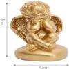 2pcs Resin Angel Statue Angel Figurines Praying Angel Ornaments for Wedding Birthday Party Desktop Decoration - Golden view 4
