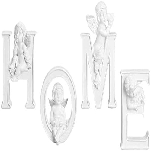 4-Pack Angel Statue Cherubs Figurine Resin Angels Sculpture Angel Ornaments for Wedding Birthday Party Desktop Decoration - Home