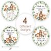 80 Woodland Thank You Favor Stickers, 2" Forest Animals Baby Shower Stickers, Woodland Baby Shower Party Decorations view 2
