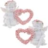 2pcs Angel Figurines Cherub Figurines Resin Angel Statue Angel Ornaments for Wedding Birthday Party Desktop Decoration view 1