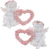 2pcs Angel Figurines Cherub Figurines Resin Angel Statue Angel Ornaments for Wedding Birthday Party Desktop Decoration view 3