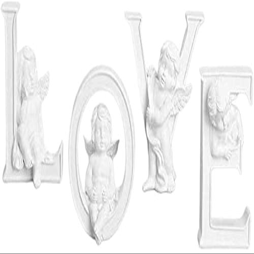 4-Pack Angel Statue Cherubs Figurine Resin Angels Sculpture Angel Ornaments for Wedding Birthday Party Desktop Decoration - Love