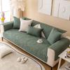 vctops Leaves Embroidery Cotton Sofa Cover Non-Slip Quilted Sectional Couch Covers Tropical Plants Pattern Solid Color Sofa Slipcover for Dogs, Children, Pets Furniture Protector (Green,28"x59") view 3